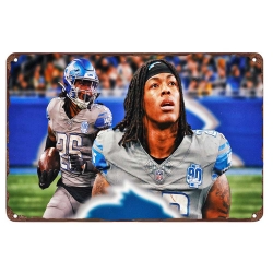 Detroit Lions Aluminum Sign 12x8 Inch Jahmyr Gibbs 002