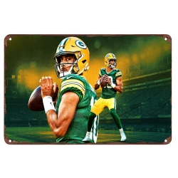 Green Bay Packers Aluminum Sign 12x8 Inch Jordan Love 001