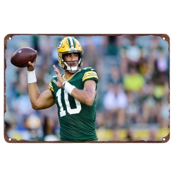 Green Bay Packers Aluminum Sign 12x8 Inch Jordan Love 003