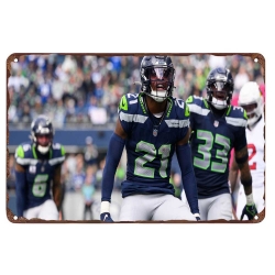 Seattle Seahawks Aluminum Sign 12x8 Inch Devon Witherspoon 002