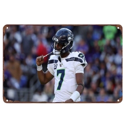 Seattle Seahawks Aluminum Sign 12x8 Inch Geno Smith 004