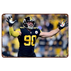 Pittsburgh Steelers Aluminum Sign 12x8 Inch T.J. Watt 011