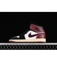 AIR JORDAN 1 MID SAIL ACTIVE PINK BORDEAUX BLACK