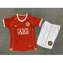 Youth Retro Soccer Jerseys Manchester United F.C. Red 06 07