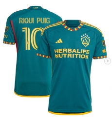 Mens LA Galaxy Riqui Puig adidas Green 2024 LA Kit Authentic Player Jersey