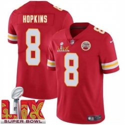 Men Kansas City Chiefs DeAndre Hopkins #8 Red 2024 2025 Super Bowl LIX F U S E Stitched Jersey