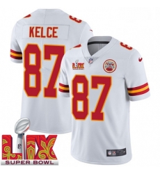 Men Kansas City Chiefs Travis Kelce #87 White 2024 2025 Super Bowl LIX F U S E Stitched Jersey