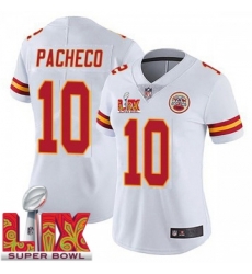 Women Kansas City Chiefs Isiah Pacheco #10 White 2024 2025 Super Bowl LIX F U S E Stitched Jersey