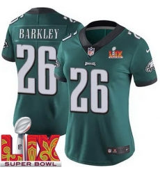 Women Philadelphia Eagles Saquon Barkley #26 Green 2024 2025 Super Bowl LIX F U S E Stitched NFL Jersey