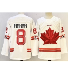 Men Canada Hockey 8 Cale Makar White Stitched Jersey Men Canada Hockey 8 Cale Makar White Stitched Jersey