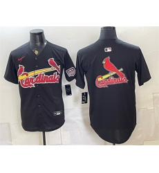 Men St  Louis Cardinals Team Big Logo Black USA 250 Patch Stitched Baseball Jersey