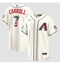 Men Arizona Diamondbacks  7 Corbin Carroll Cream 2026 All Star Edition Stars   Stripes Stadium Pick A Player Stitched Baseball Jersey