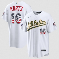 Men Athletics  16 Nick Kurtz White 2026 All Star Edition Stars   Stripes Stadium Pick A Player Stitched Baseball Jersey