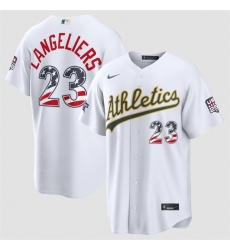 Men Athletics  Shea Langeliers White 2026 All Star Edition Stars   Stripes Stadium Pick A Player Stitched Baseball Jersey