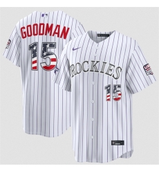 Men Colorado Rockies  15 Hunter Goodman White 2026 All Star Edition Stars   Stripes Stadium Pick A Player Stitched Baseball Jersey
