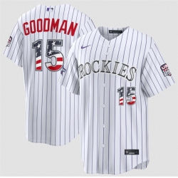 Men Colorado Rockies  15 Hunter Goodman White 2026 All Star Edition Stars   Stripes Stadium Pick A Player Stitched Baseball Jersey