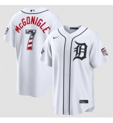 Men Detroit Tigers  7 Kevin McGonigle White 2026 All Star Edition Stars   Stripes Stadium Pick A Player Stitched Baseball Jersey