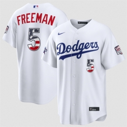 Men Los Angeles Dodgers  5 Freddie Freeman White 2026 All Star Edition Stars   Stripes Stadium Pick A Player Stitched Baseball Jersey