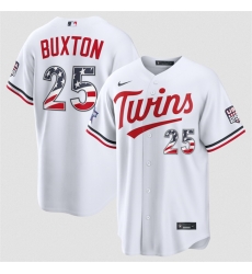 Men Minnesota Twins  25 Byron Buxton White 2026 All Star Edition Stars   Stripes Stadium Pick A Player Stitched Baseball Jersey