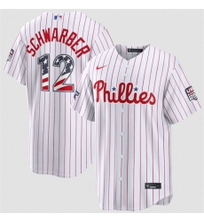 Men Philadelphia Phillies  12 Kyle Schwarber White 2026 All Star Edition Stars   Stripes Stadium Pick A Player Stitched Baseball Jersey