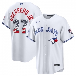 Men Toronto Blue Jays  27 Vladimir Guerrero Jr  White 2026 All Star Edition Stars   Stripes Stadium Pick A Player Stitched Baseball Jersey