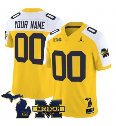 Men Michigan Wolverines ACTIVE PLAYER Custom Maize Alternate F U S E  2025 Vapor Limited Stitched Football Jersey