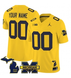 Men Michigan Wolverines ACTIVE PLAYER Custom Maize F U S E  2025 Vapor Limited Stitched Football Jersey